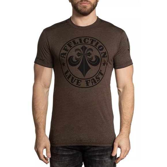 AFFLICTION Men's T-Shirt S/S DIVIO Tee Black Label - Picture 1 of 9